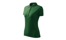 Pique Polo, Tricou polo pentru damă, verde sticlă