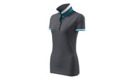 Collar Up, Tricou polo pentru damă, antracit deschis