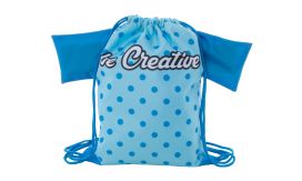 CreaDraw T Kids, Rucsac cu șnur, pentru copii, personalizat, albastru
