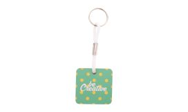 Woody Plus C, Breloc personalizat, alb/natural