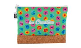 CreaBeauty Cork M RPET, geantă cosmetică, personalizată, alb/natural