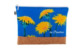 CreaBeauty Cork L RPET, geantă cosmetică, personalizată, alb/natural