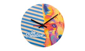 BeTime Wood D, ceas perete, personalizat, natural