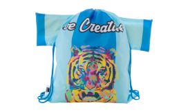 CreaDraw T RPET, rucsac cu șnur, personalizat, albastru/alb