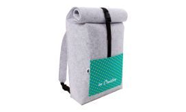 CreaFelt Back, rucsac personalizat, alb/gri