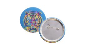 PinBadge RPET Maxi, insignă, alb/argintiu