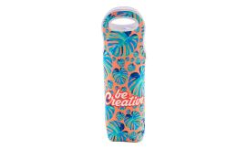 VinoBag, Geantă pentru sticlă de vin, personalizată, RPET, alb