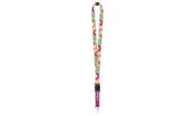 Subyard USB Safe, lanyard cu sublimare, cataramă de siguranță, alb