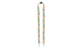 Subyard Double Safe, lanyard cu sublimare, alb