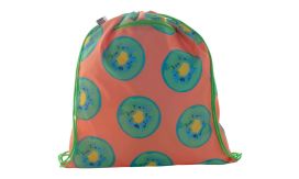CreaDraw Zip RPET, rucsac cu cordon, personalizat, verde/alb