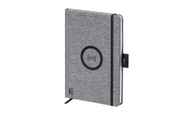 Charbuk, blocnotes cu încărcător wireless, gri