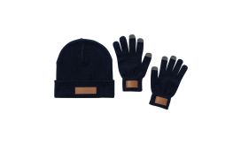 Pashen, set căciulă și mănuși, albastru închis