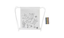Zocolo, Pungă cu cordon de colorat RPET, mare, alb