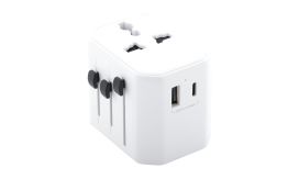 Jetsetter, adaptor de călătorie, alb