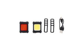 Cobik, Set de lumini reîncărcabile, pentru bicicletă, negru