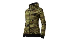 Camo Zipper, Hanorac pentru damă, camuflaj verde