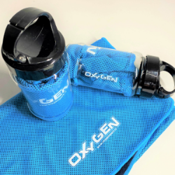 Sticlă cu prosop special pentru sala de sport Oxygen
